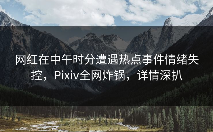 网红在中午时分遭遇热点事件情绪失控，Pixiv全网炸锅，详情深扒