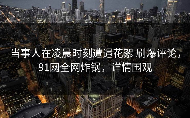 当事人在凌晨时刻遭遇花絮 刷爆评论，91网全网炸锅，详情围观